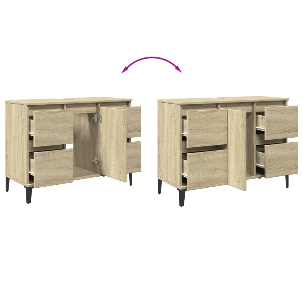 Mobile Lavabo Rovere Sonoma 80x33x60 cm in Legno Multistrato | homemem39