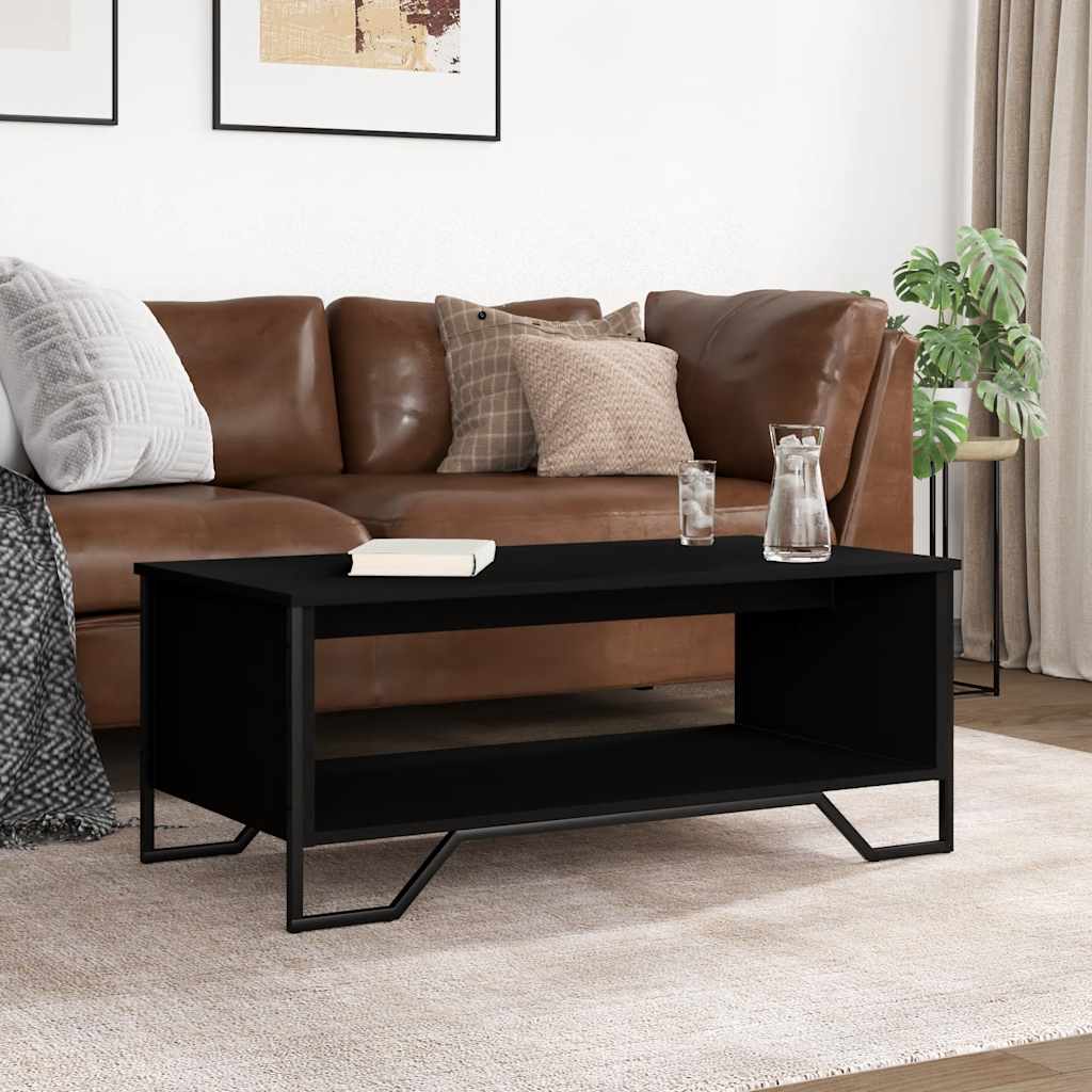 Tavolino da Salotto Nero 100x51x40 cm in Legno Multistrato | homemem39