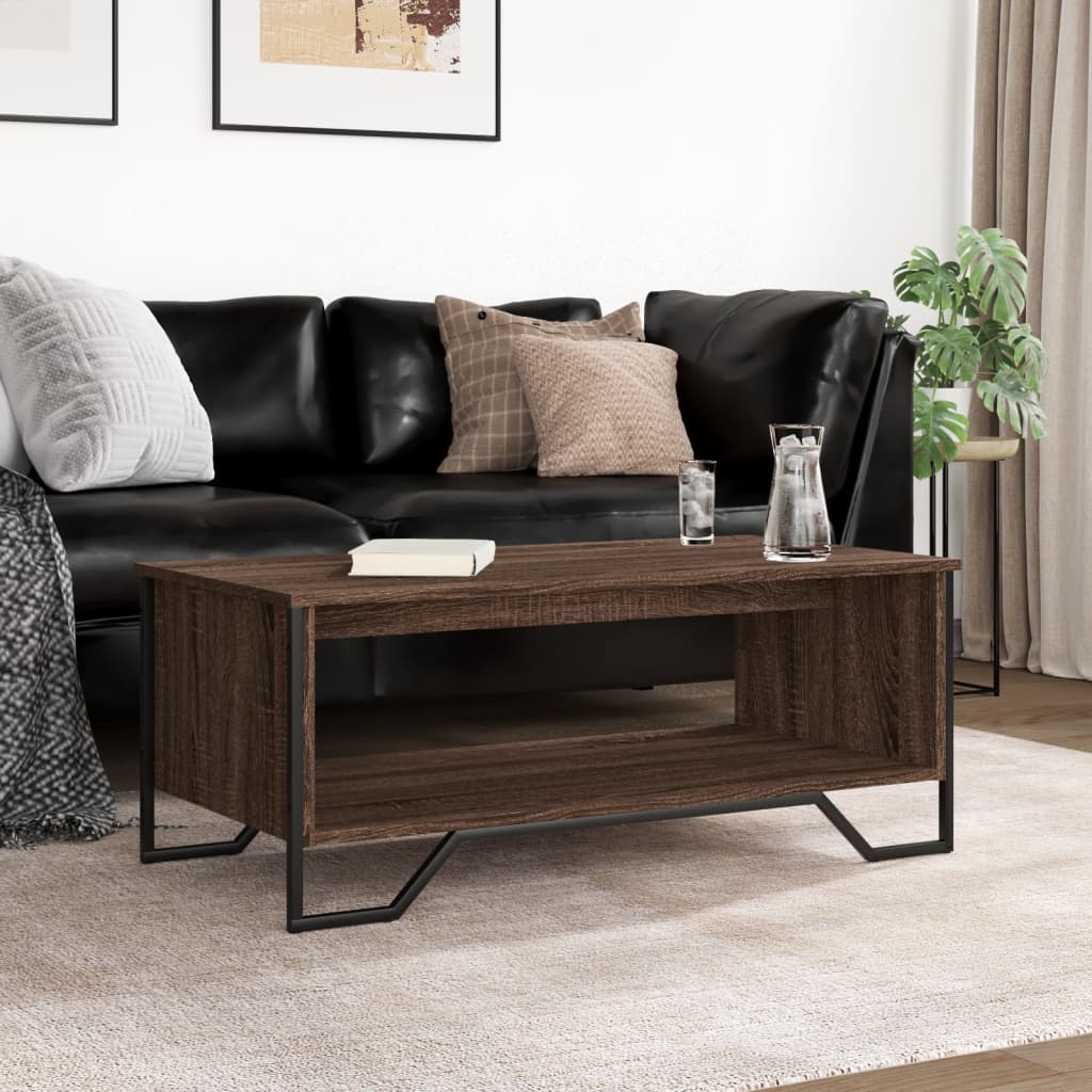 Tavolino Salotto Rovere Marrone 100x51x40 cm Legno Multistrato | homemem39
