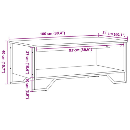 Tavolino Salotto Rovere Marrone 100x51x40 cm Legno Multistrato | homemem39