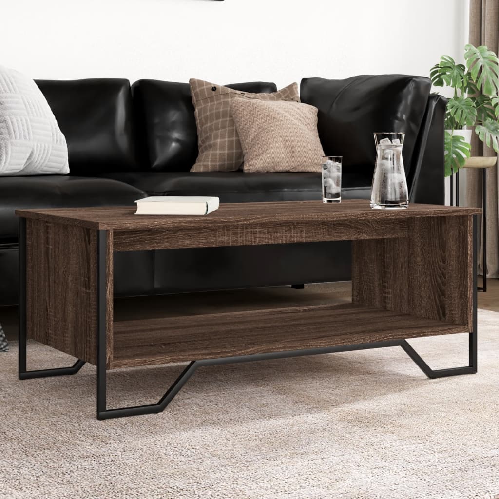 Tavolino Salotto Rovere Marrone 100x51x40 cm Legno Multistrato | homemem39