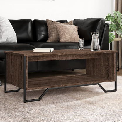 Tavolino Salotto Rovere Marrone 100x51x40 cm Legno Multistrato | homemem39