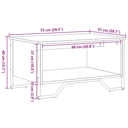 Tavolino da Salotto Nero 75x51x40 cm in Legno Multistrato | homemem39