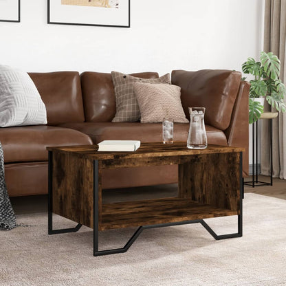 Tavolino da Salotto Rovere Fumo 75x51x40cm in Legno Multistrato