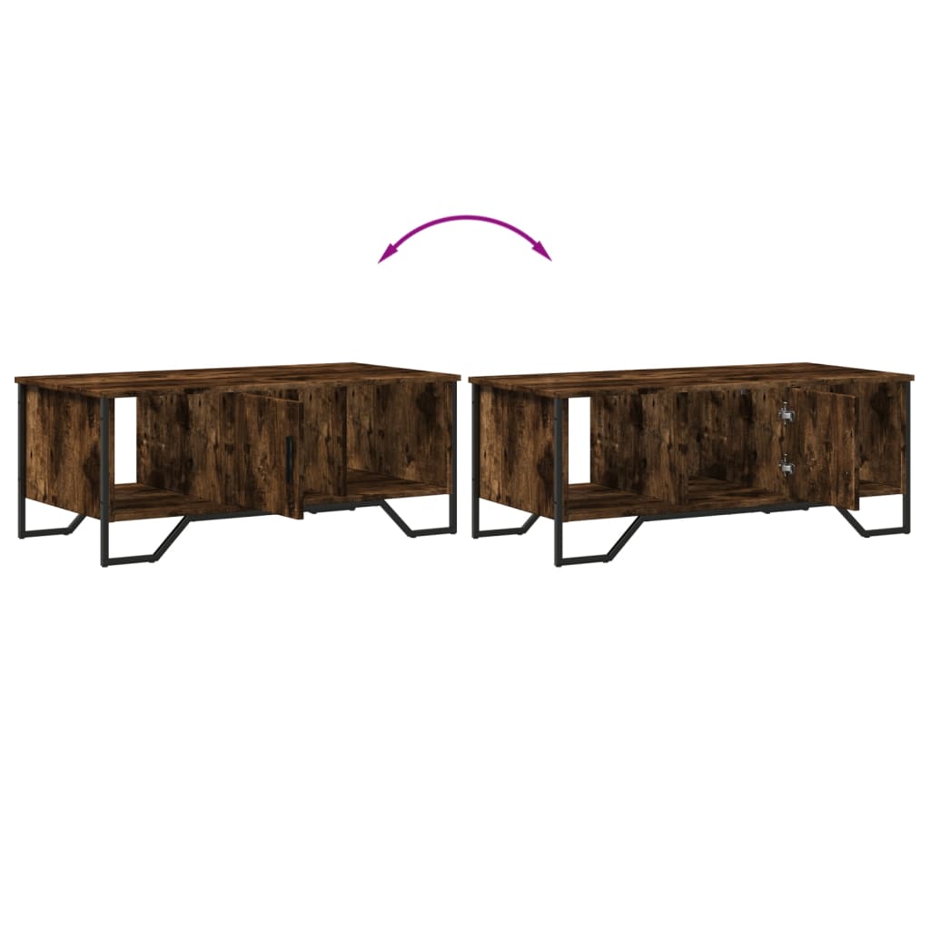 Tavolino da Salotto Rovere Fumo 100x51x40 cm Legno Multistrato | homemem39