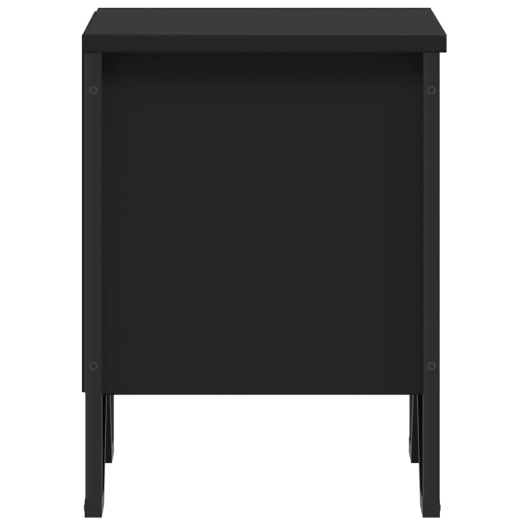 Comodino Nero 40x30x40 cm in Legno Multistrato - homemem39
