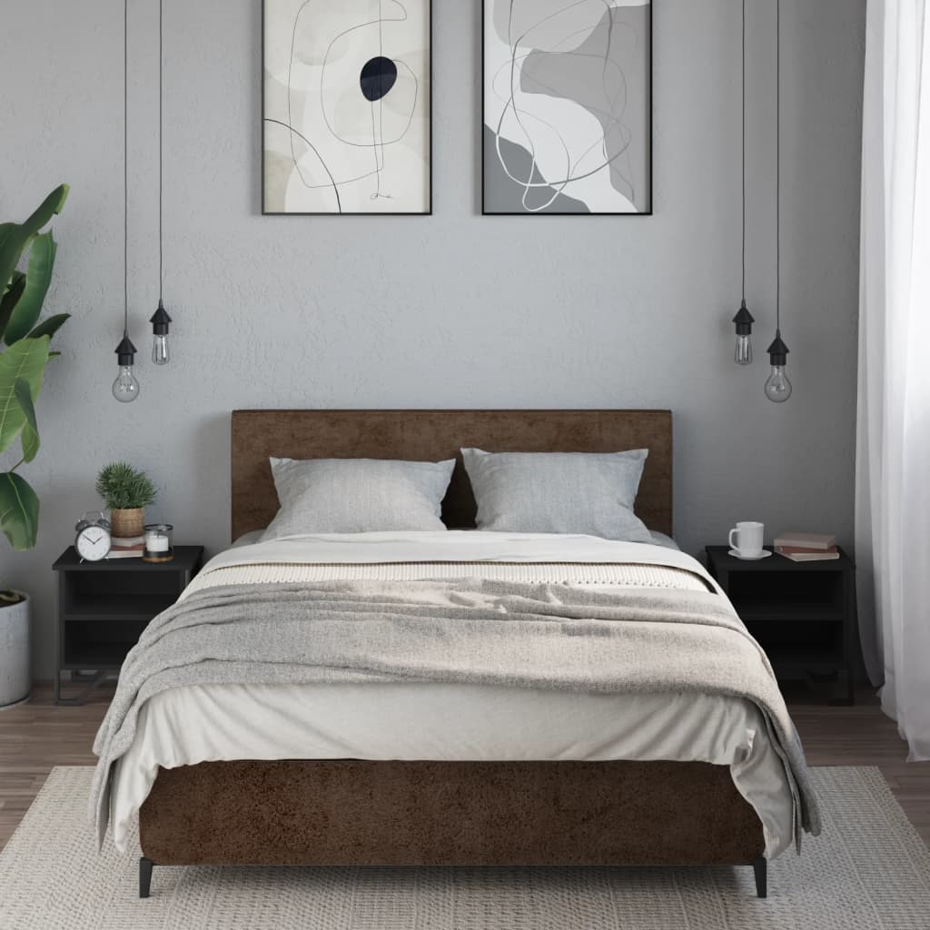 Comodini Neri 2 pz 40x30x40 cm in Truciolato - homemem39