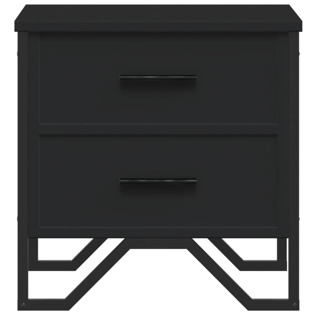 Comodino Nero 40x41x40 cm in Truciolato