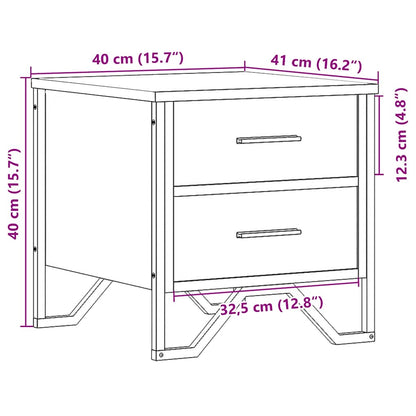 Comodino Grigio Sonoma 40x41x40 cm in Truciolato | homemem39