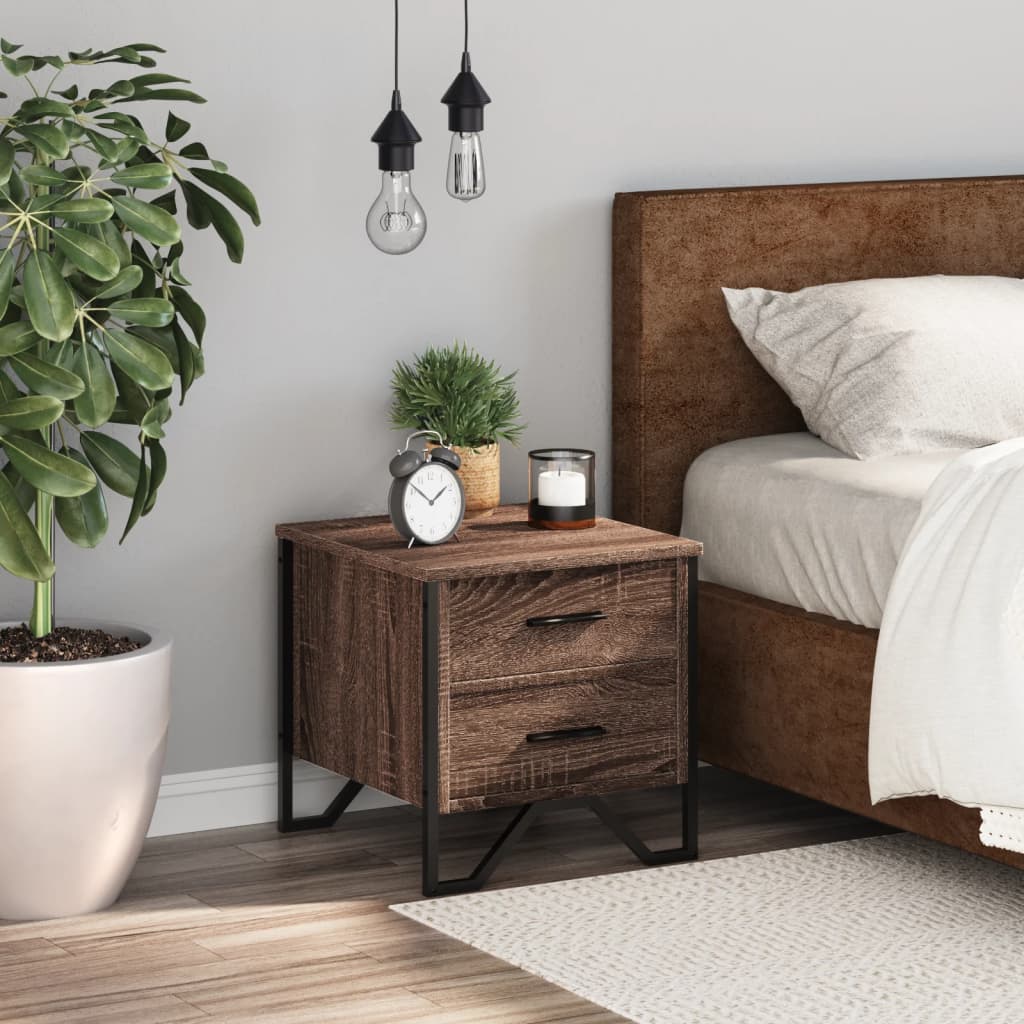 Comodino Rovere Marrone 40x41x40 cm in Truciolato - homemem39