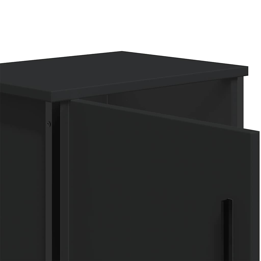 Comodino Nero 40x30x40 cm in Legno Multistrato - homemem39