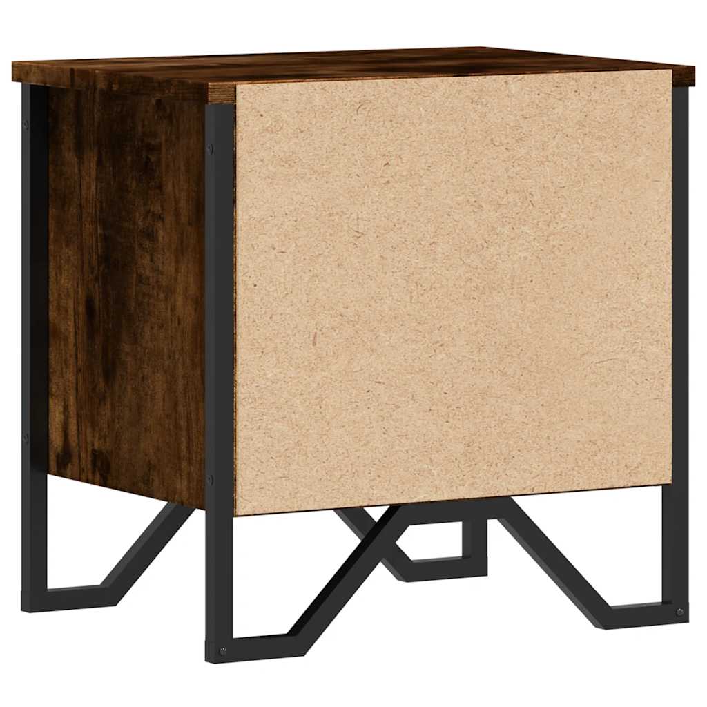 Comodino Rovere Fumo 40x30x40 cm in Truciolato - homemem39