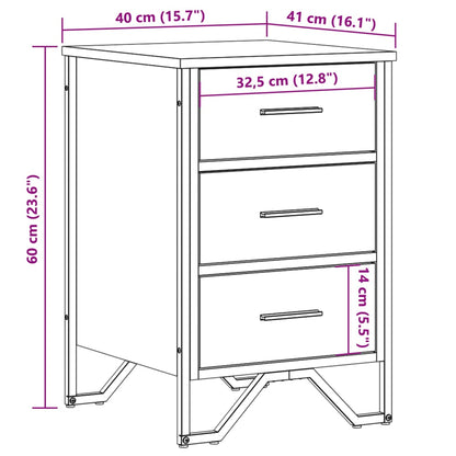 Comodino Rovere Marrone 40x41x60 cm in Legno Multistrato | homemem39