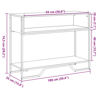 Tavolo Consolle Rovere Fumo 100x35x74,5 cm in Truciolato | homemem39