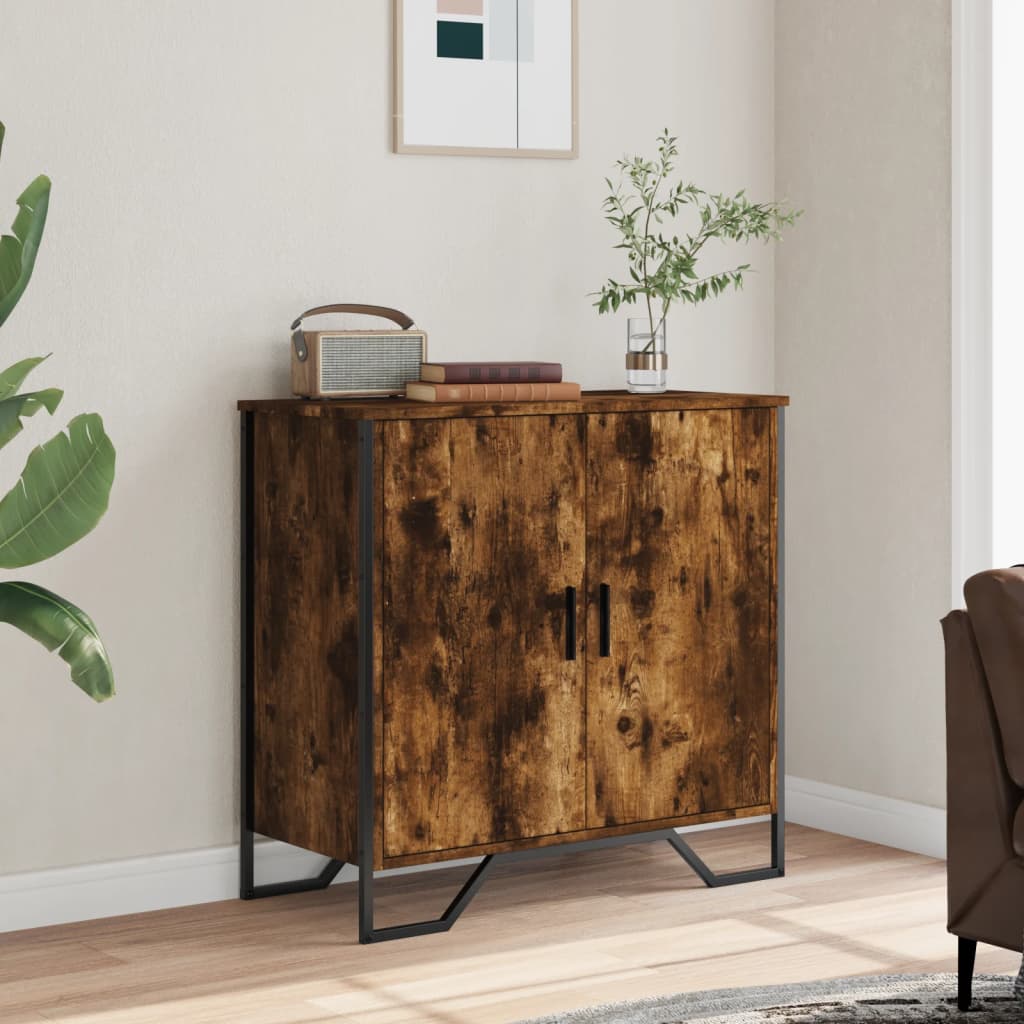 Credenza Rovere Fumo 78x35,5x74,5 cm in Legno Multistrato - homemem39