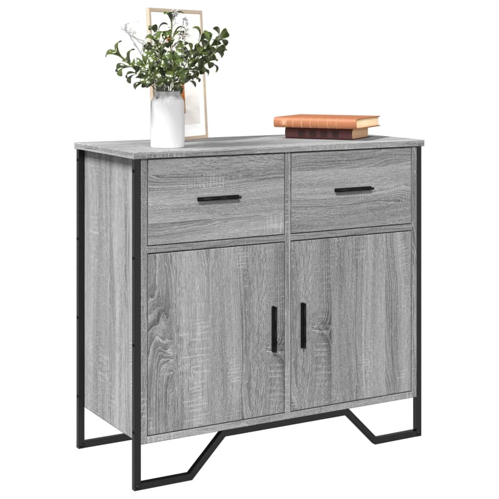 Credenza Grigio Sonoma 79,5x35,5x74,5 cm in Legno Multistrato - homemem39