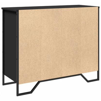 Credenza Nera 91x35,5x74,5 cm in Legno Multistrato - homemem39
