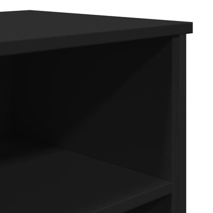 Credenza Nera 91x35,5x74,5 cm in Legno Multistrato - homemem39