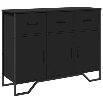 Credenza Nera 97x32,5x74,5 cm in Legno Multistrato - homemem39