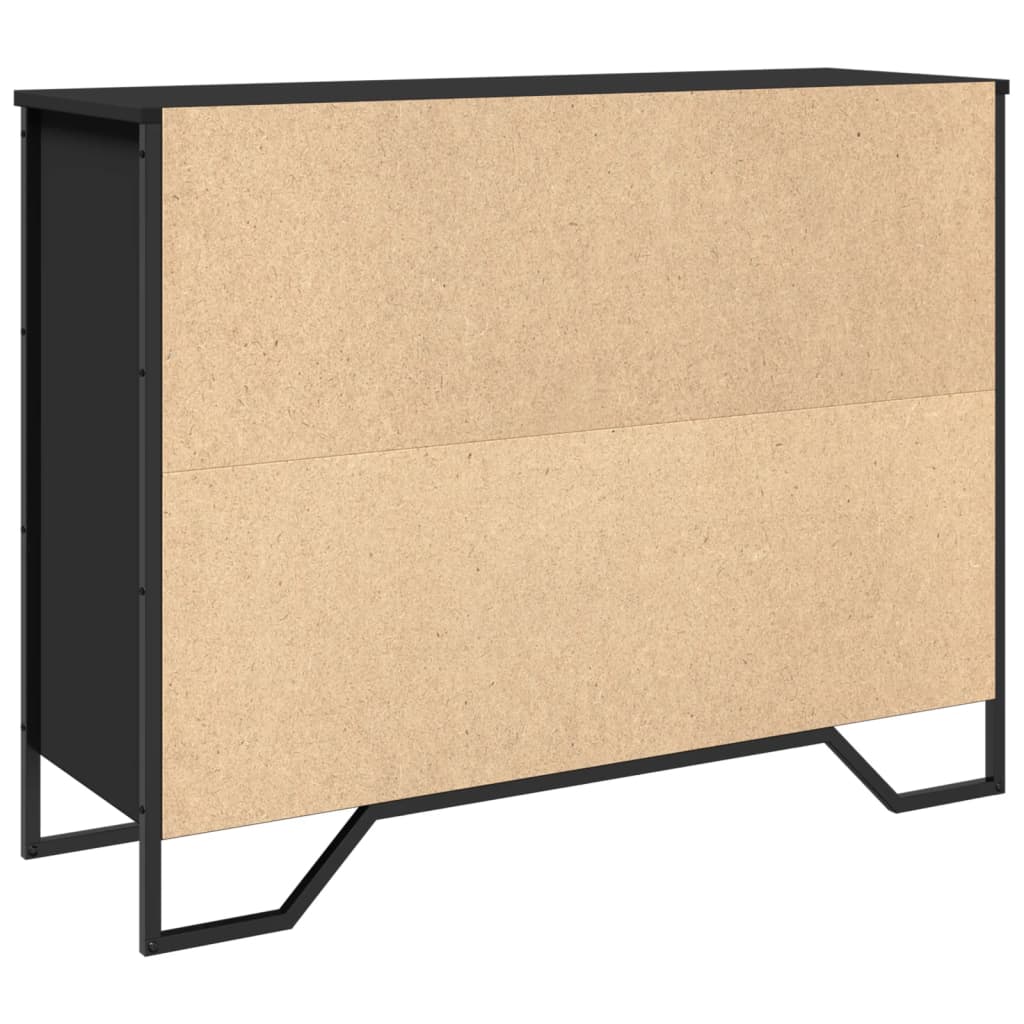Credenza Nera 97x32,5x74,5 cm in Legno Multistrato - homemem39