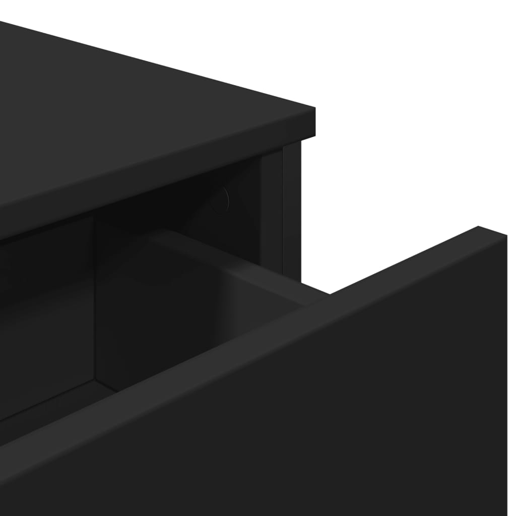 Credenza Nera 97x32,5x74,5 cm in Legno Multistrato - homemem39