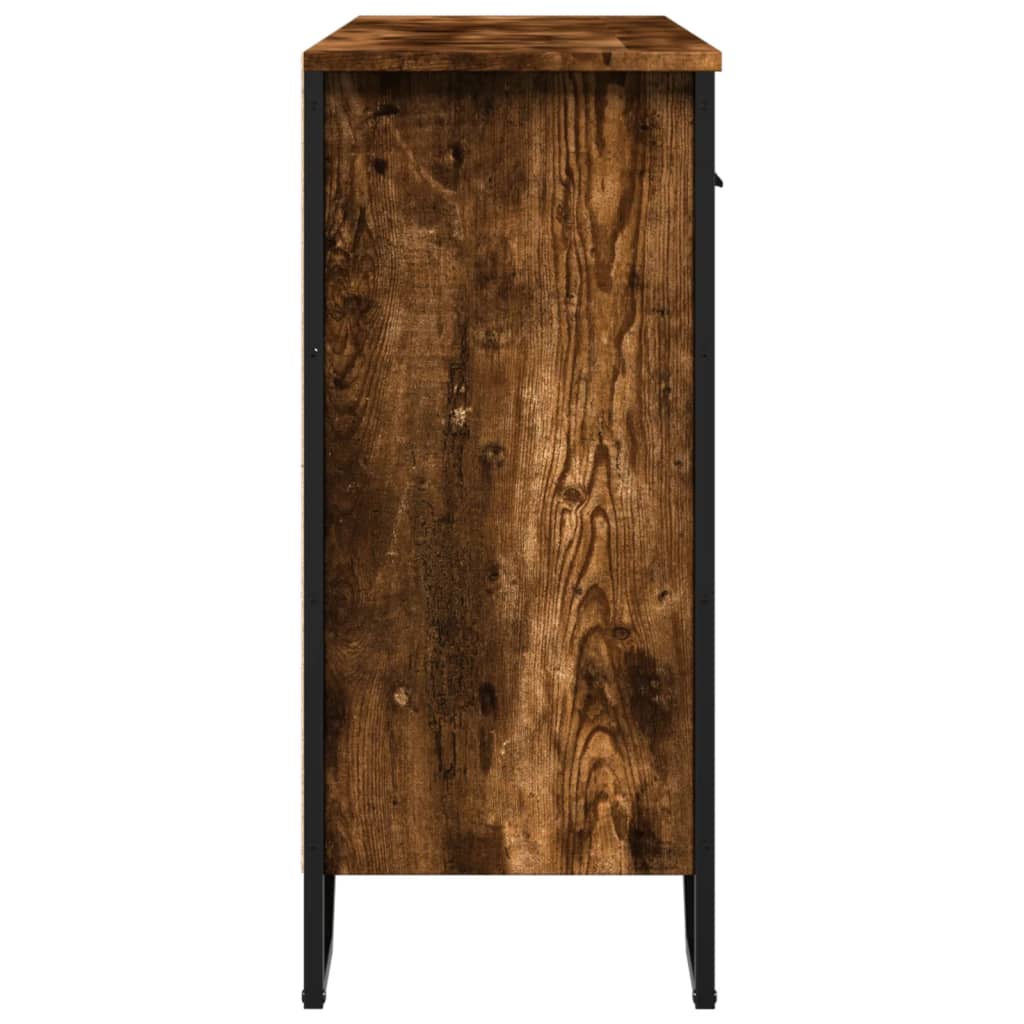 Credenza Rovere Fumo 97x32,5x74,5 cm in Legno Multistrato - homemem39