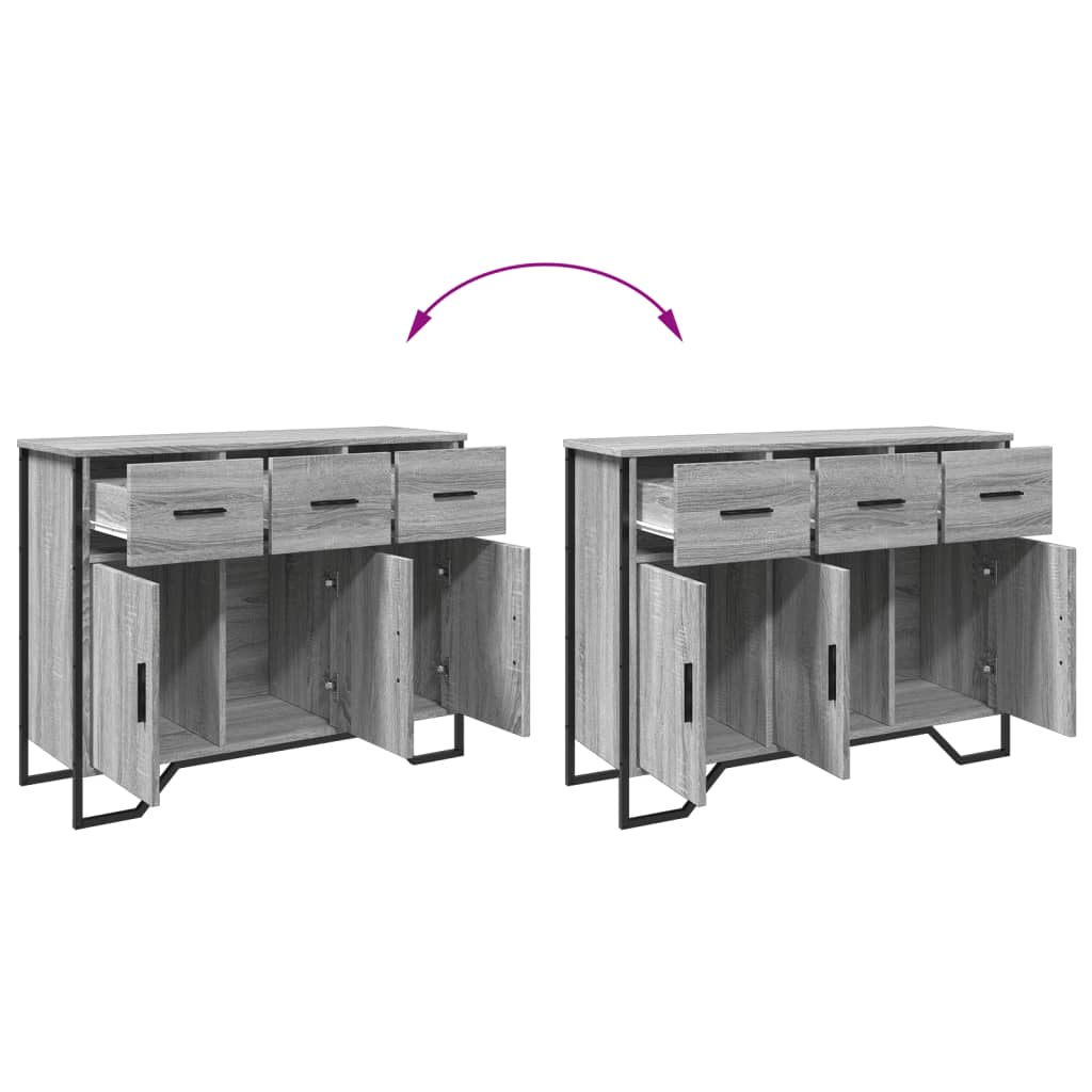 Credenza Grigio Sonoma 97x32,5x74,5 cm in Legno Multistrato - homemem39