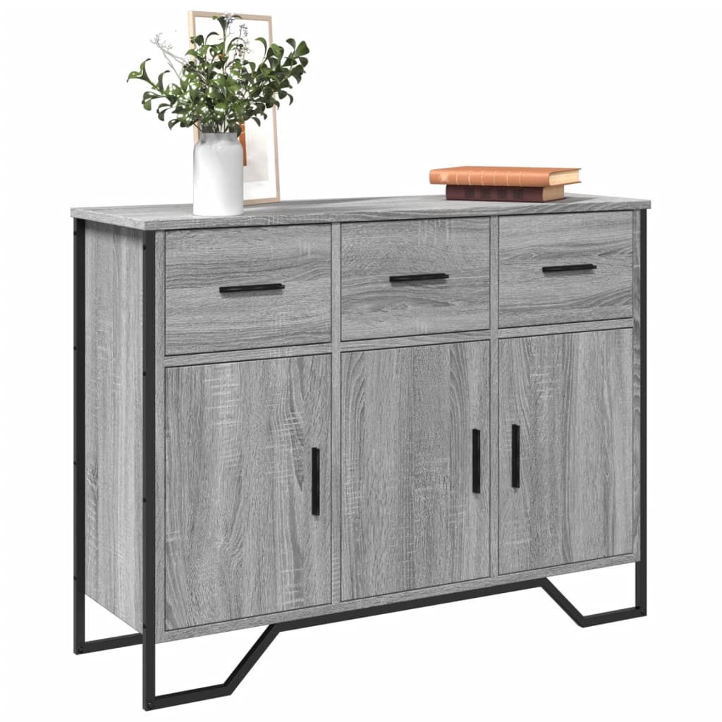 Credenza Grigio Sonoma 97x32,5x74,5 cm in Legno Multistrato - homemem39