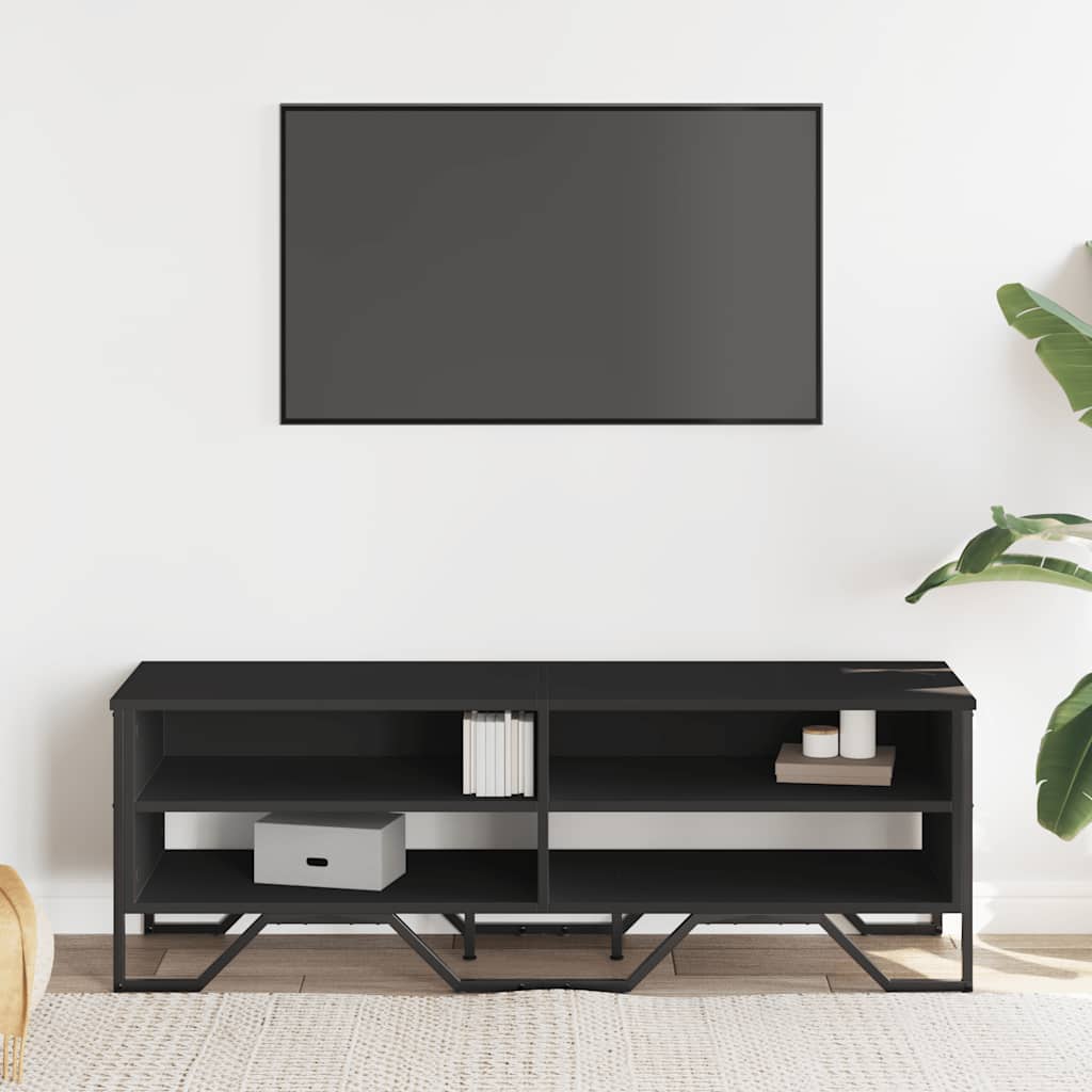 Mobile Porta TV Nero 122x34x41 cm in Legno Multistrato - homemem39