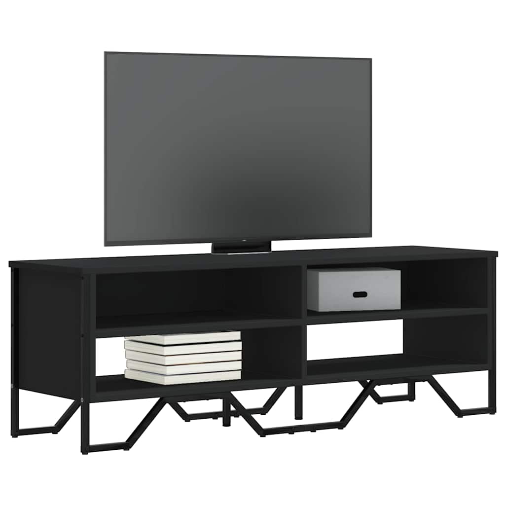 Mobile Porta TV Nero 122x34x41 cm in Legno Multistrato | homemem39