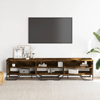 Mobile Porta TV Rovere Fumo 180x34x41 cm in Legno Multistrato - homemem39