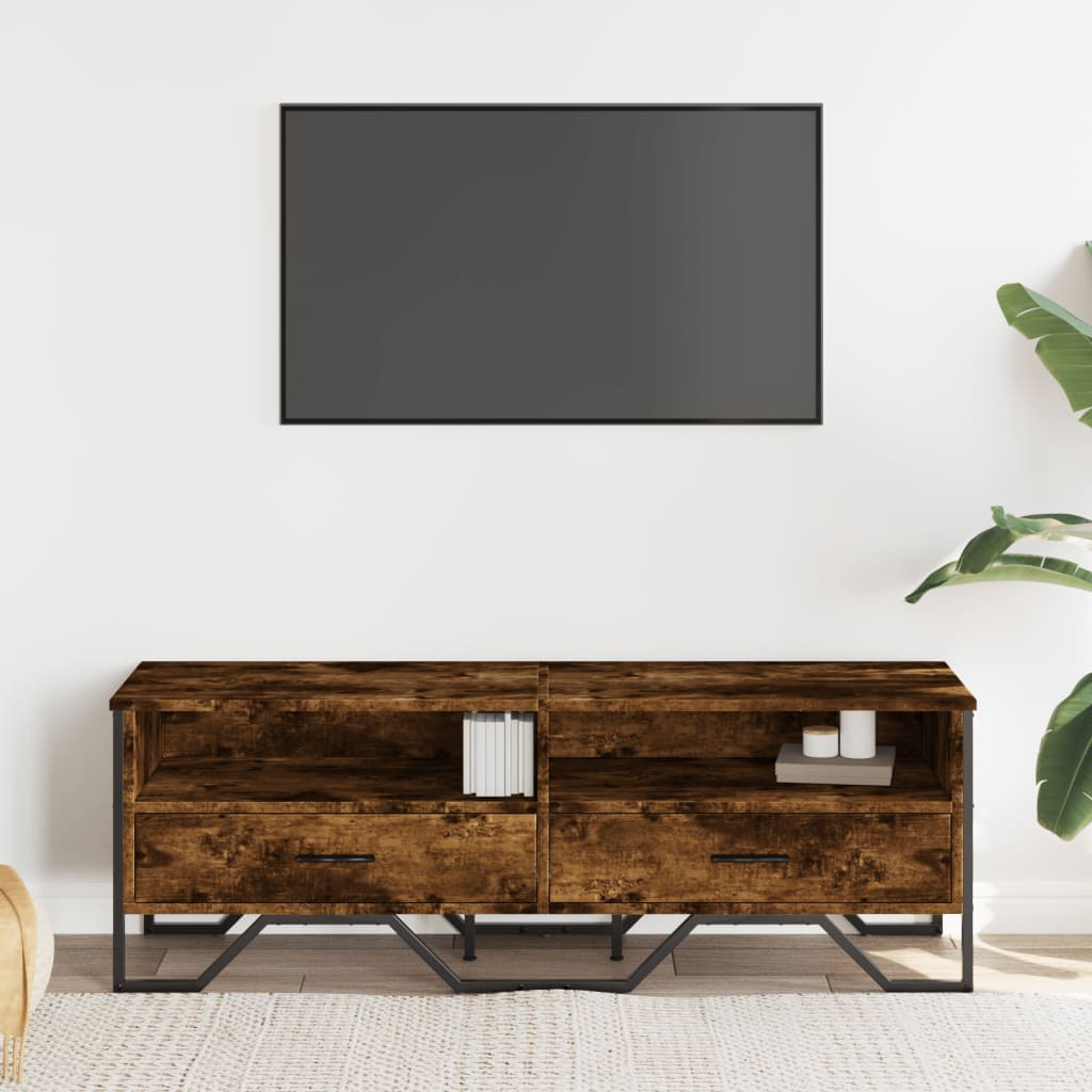 Mobile Porta TV Rovere Fumo 122x34x41 cm in Legno Multistrato - homemem39