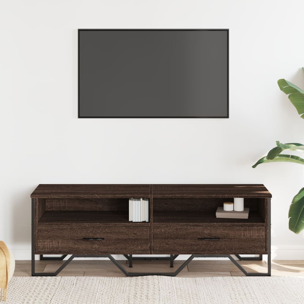 Mobile Porta TV Rovere Marrone 122x34x41cm in Legno Multistrato - homemem39