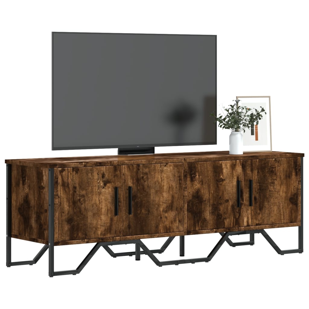 Mobile Porta TV Rovere Fumo 122x34x41 cm in Legno Multistrato - homemem39