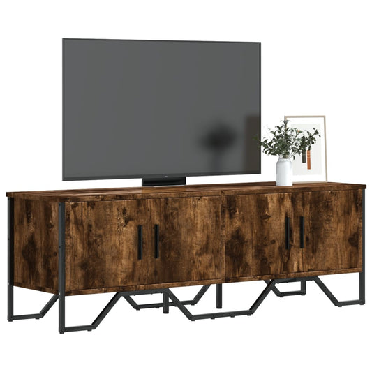 Mobile Porta TV Rovere Fumo 122x34x41 cm in Legno Multistrato - homemem39