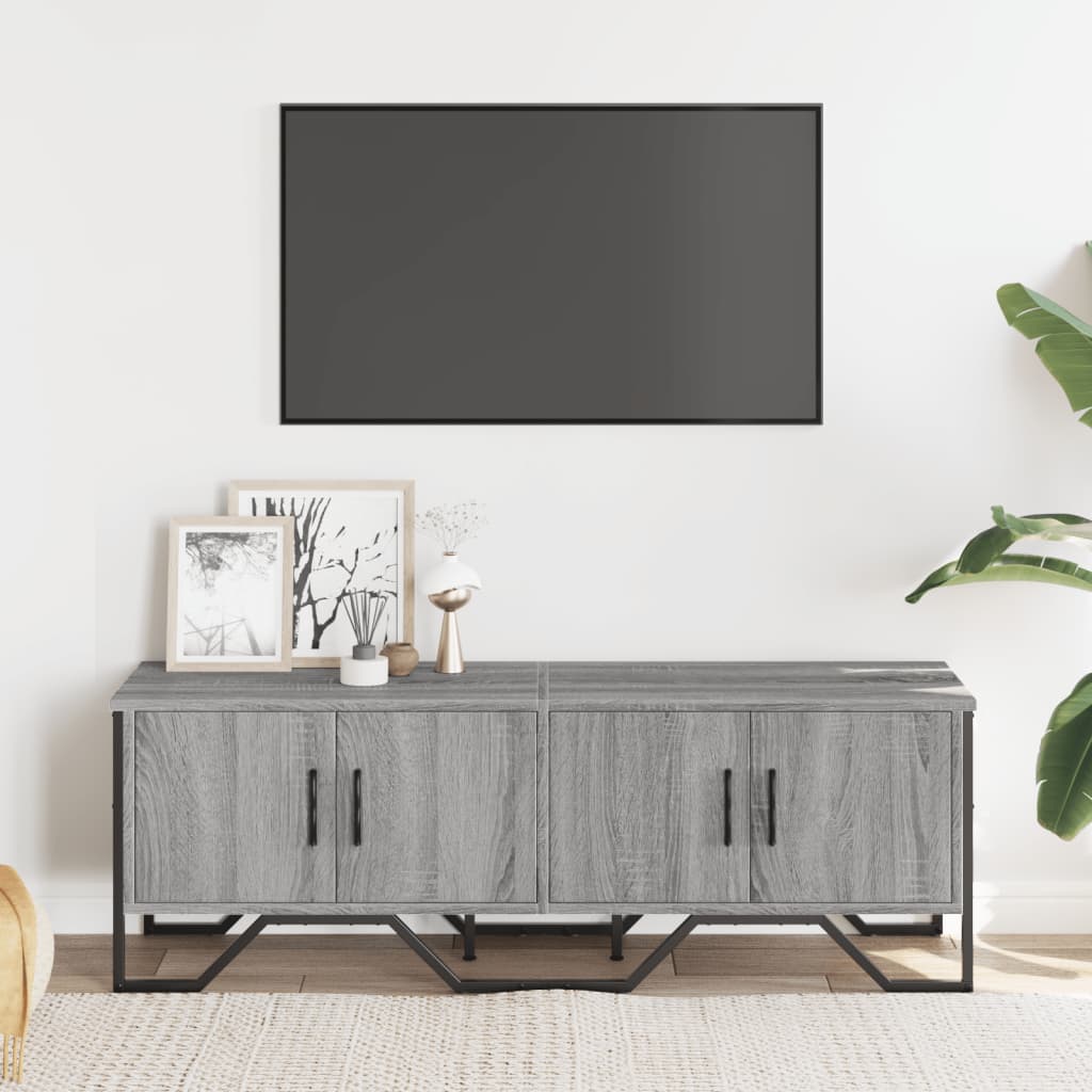 Mobile Porta TV Grigio Sonoma 122x34x41cm in Legno Multistrato