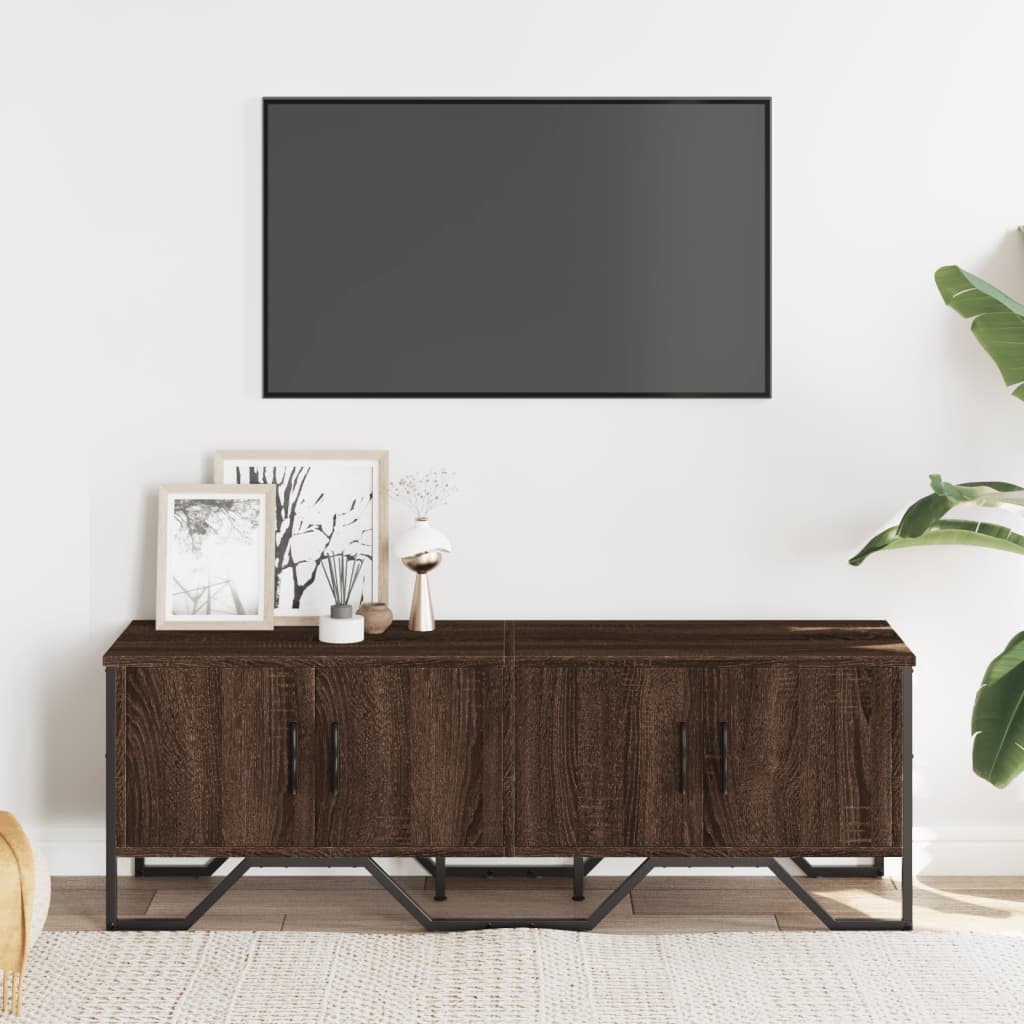 Mobile Porta TV Rovere Marrone 122x34x41cm in Legno Multistrato - homemem39