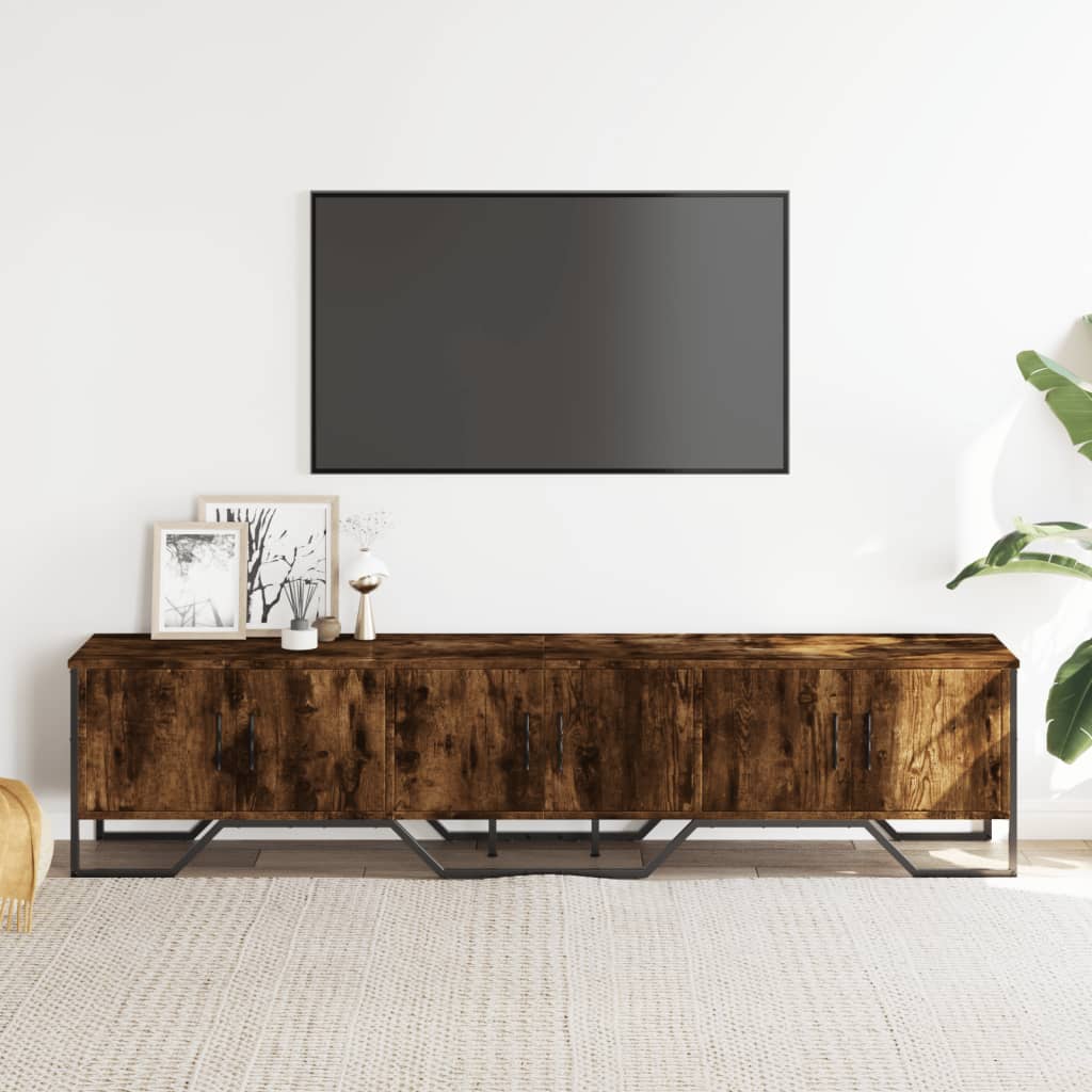 Mobile Porta TV Rovere Fumo 180x34x41 cm in Legno Multistrato - homemem39