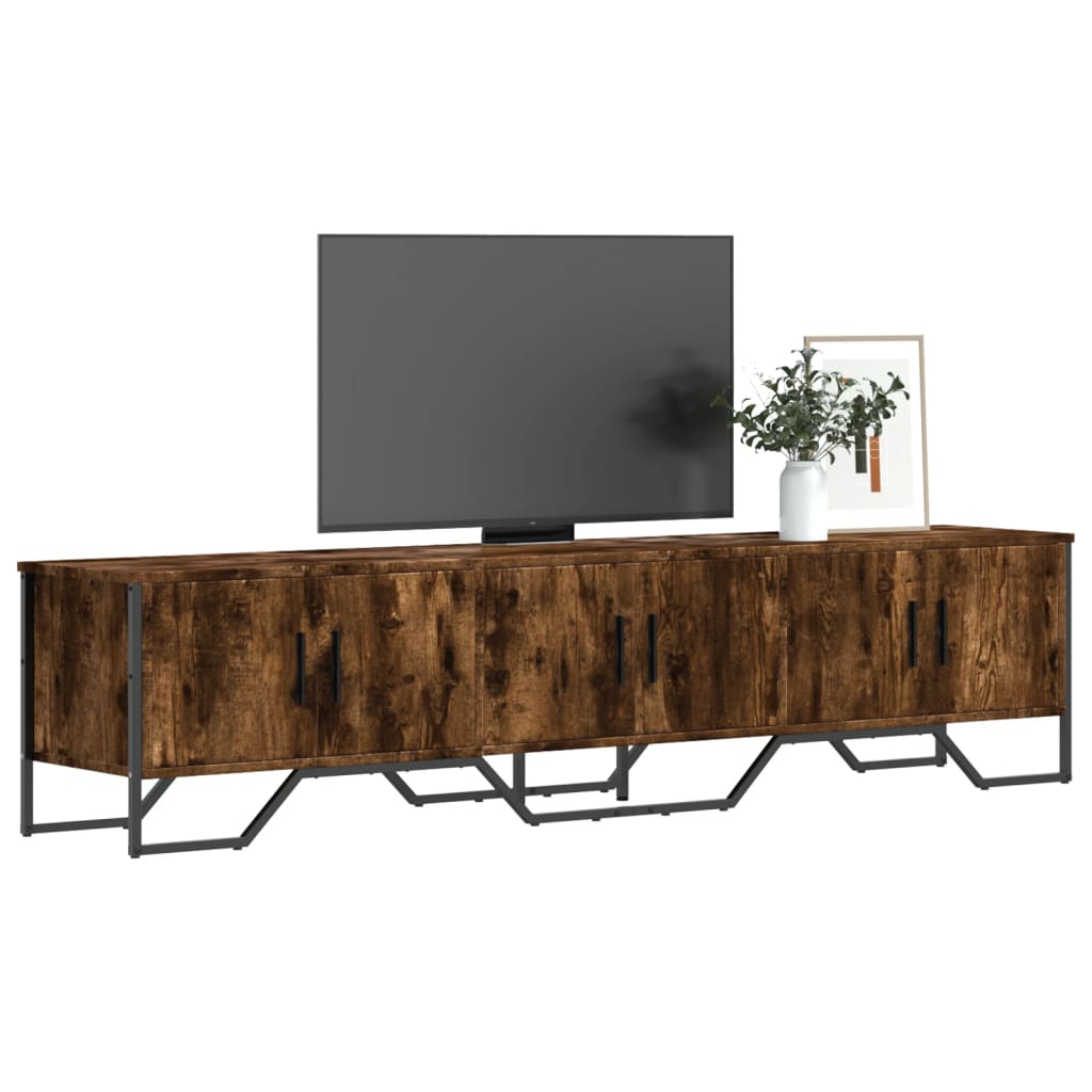 Mobile Porta TV Rovere Fumo 180x34x41 cm in Legno Multistrato - homemem39