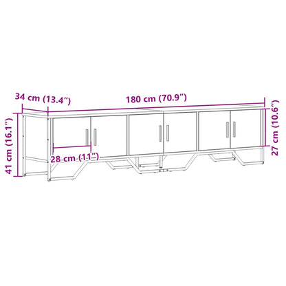 Mobile Porta TV Grigio Sonoma 180x34x41cm in Legno Multistrato | homemem39
