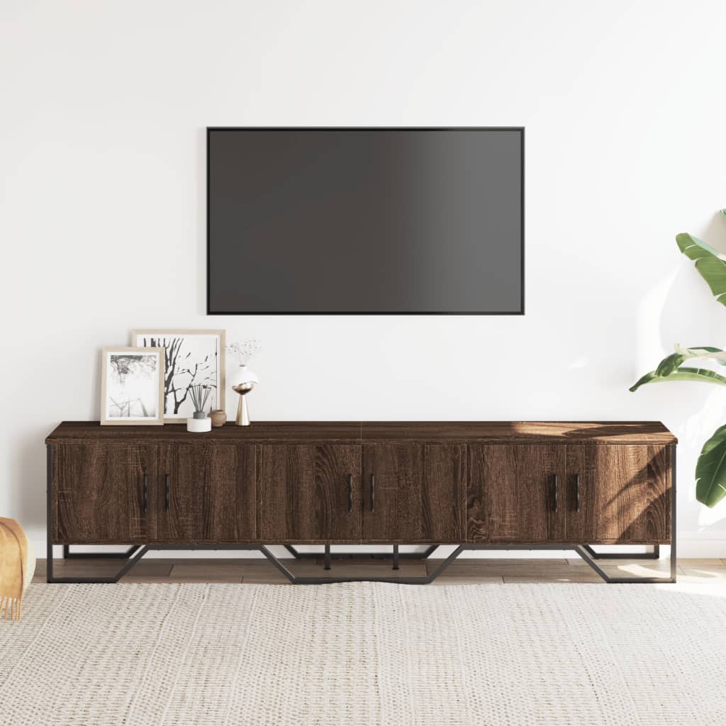 Mobile Porta TV Rovere Marrone 180x34x41cm in Legno Multistrato - homemem39