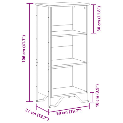 Libreria Nera 50x31x106 cm in Legno Multistrato | homemem39