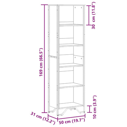 Libreria Rovere Sonoma 50x31x169 cm in Legno Multistrato | homemem39