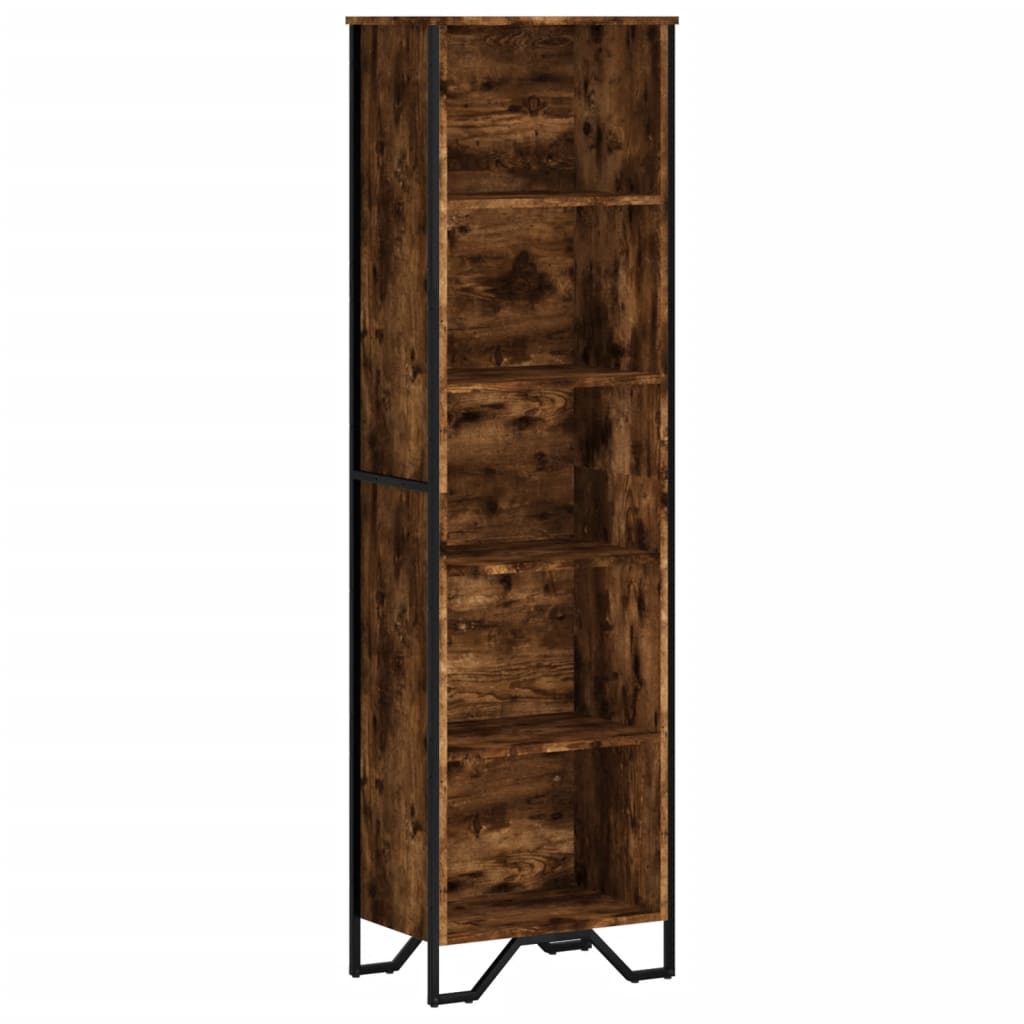 Libreria Rovere Fumo 50x31x169 cm in Legno Multistrato | homemem39