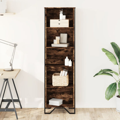 Libreria Rovere Fumo 50x31x169 cm in Legno Multistrato | homemem39