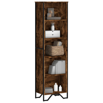 Libreria Rovere Fumo 50x31x169 cm in Legno Multistrato | homemem39