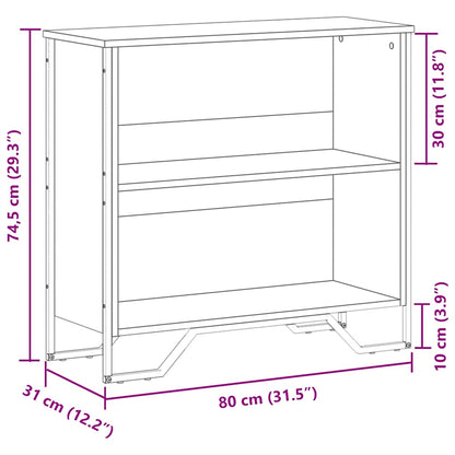 Libreria Nera 80x31x74,5 cm in Legno Multistrato | homemem39