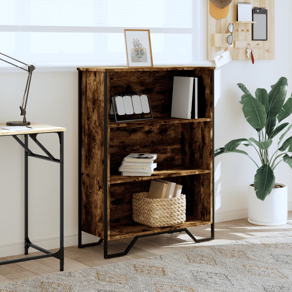 Libreria Rovere Fumo 80x31x106 cm in Legno Multistrato | homemem39
