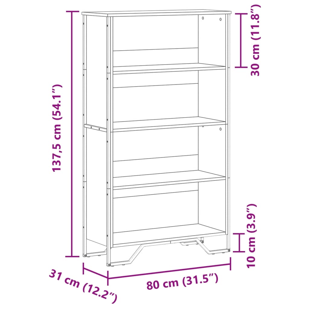 Libreria Rovere Fumo 80x31x137,5 cm in Truciolato | homemem39