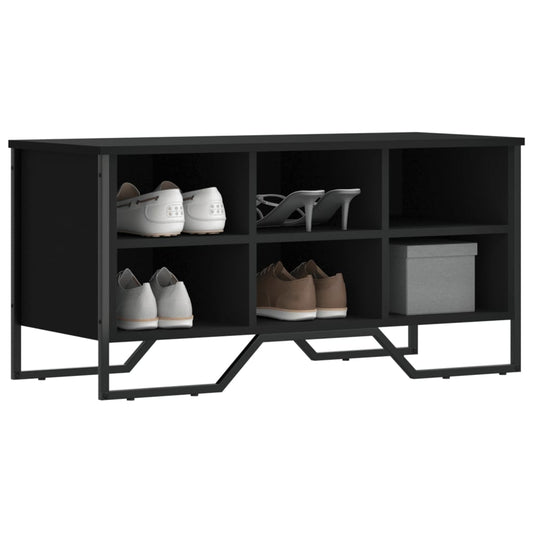 Scarpiera Nera 90x38x45,5 cm in Truciolato - homemem39